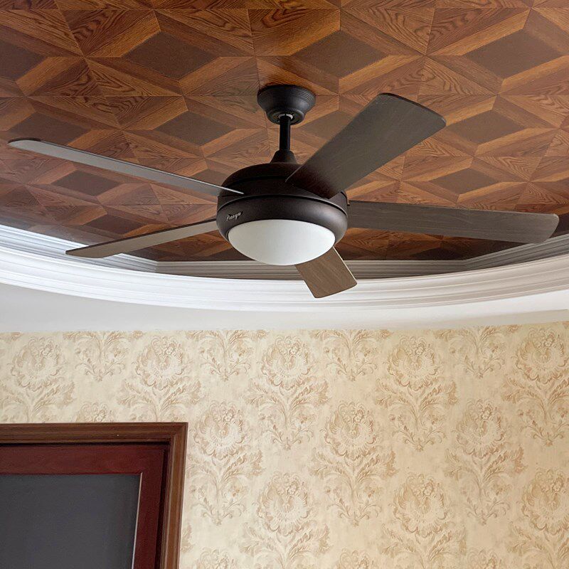 飘羽简约复古吊扇灯木叶静音带灯电扇客厅餐厅风扇灯loft吊灯风扇