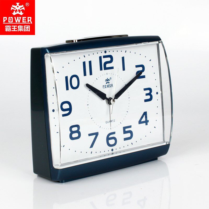 霸王闹钟静音创意简约夜灯床头座钟钟和旋音懒人钟表卧室台钟表