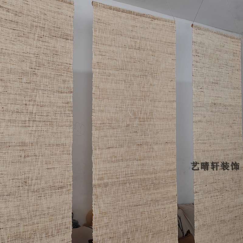加厚麻帘隔断帘轴画帘客厅挂帘遮挡帘茶室挂帘民宿装窗帘画室装饰