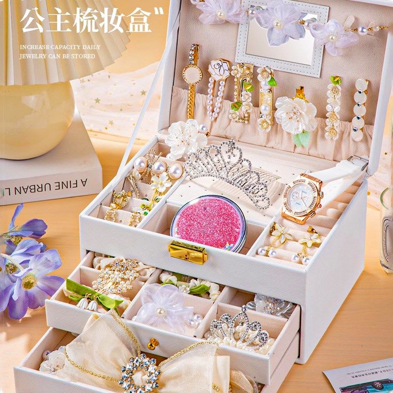 儿童头饰发簪女童发饰礼盒古装汉服套装女孩国风首饰盒发卡发夹的