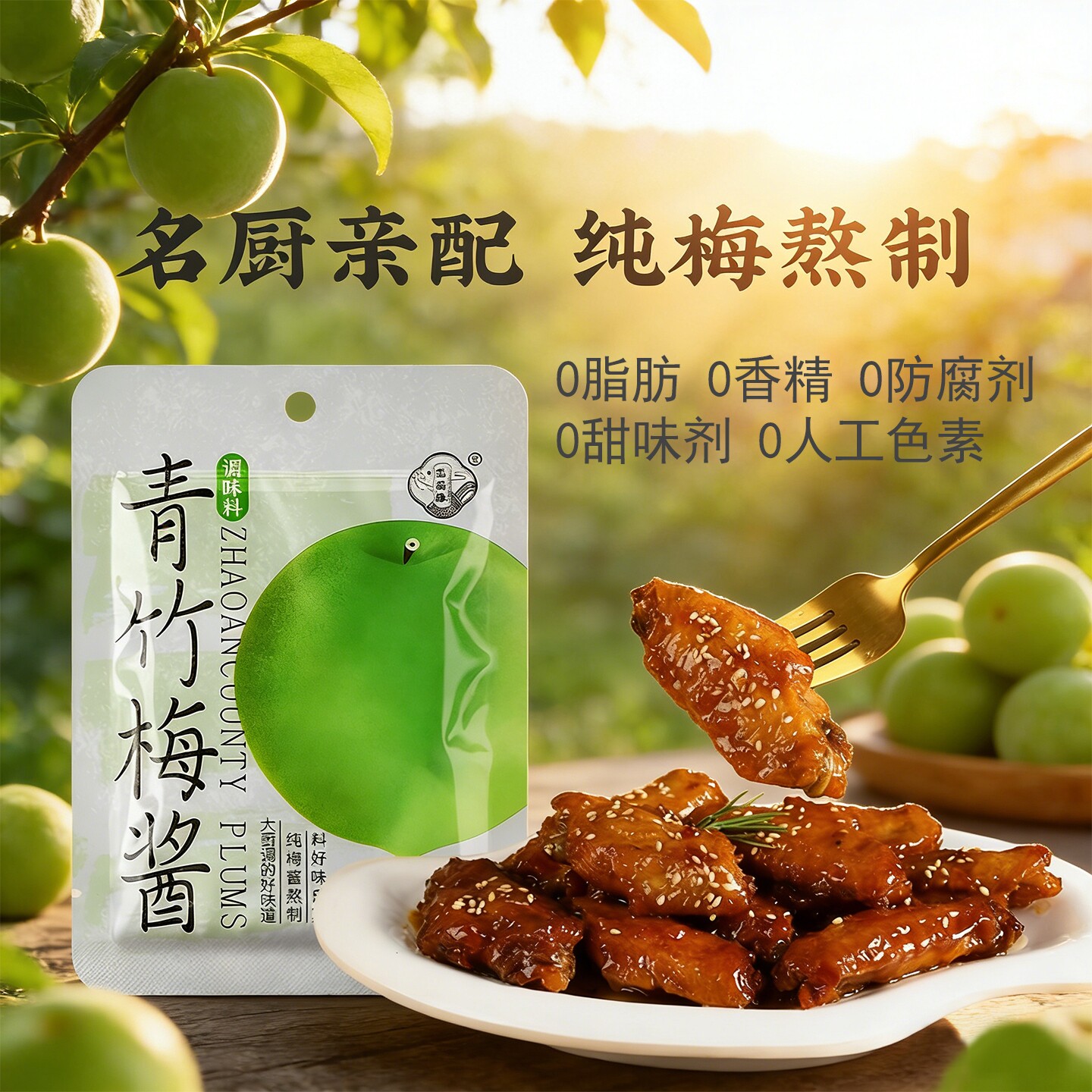 青竹梅酱调味料 纯梅熬制潮汕风味青梅酱 酸甜带咸梅酱排骨