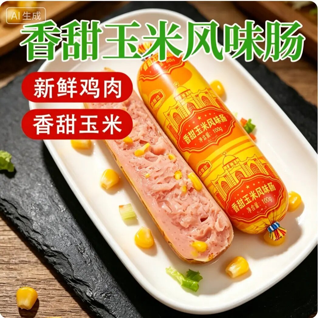 【真材实料】香甜玉米肠65g/根特色风味开袋即食玉米鸡肉香肠