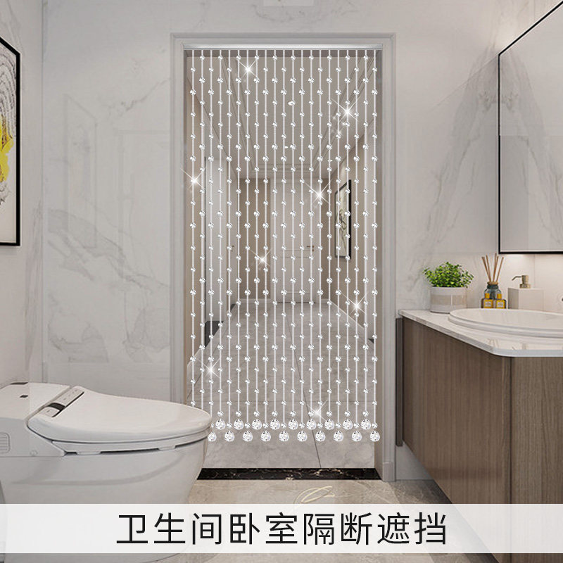 水晶门帘珠帘客餐厅隔断帘家用卧室过道商铺简约装饰挂帘子免打孔