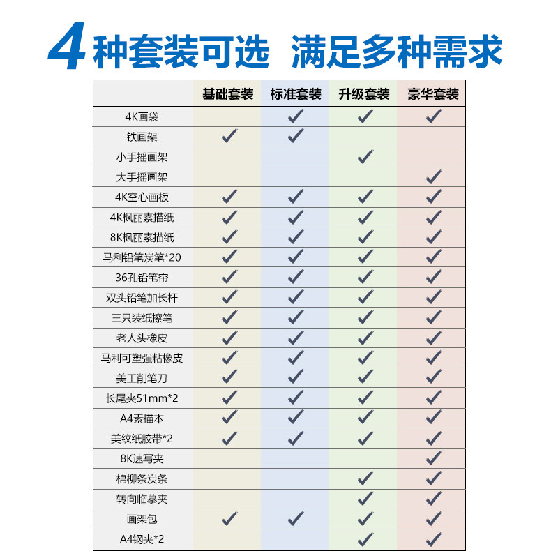 画板画架套装素描折叠初学者写生学生多功能支架式画架画板便携4k