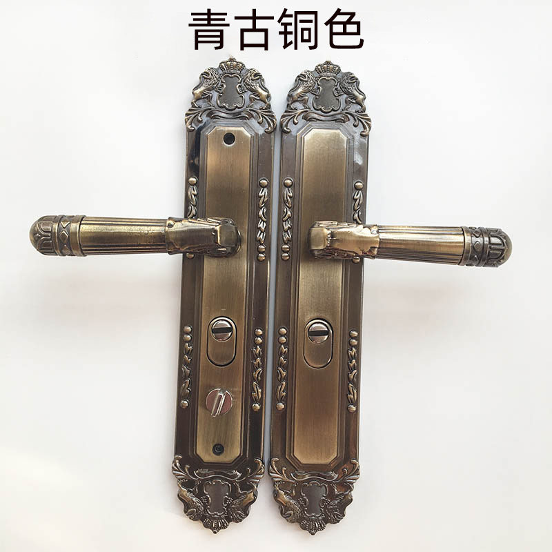 防盗门锁把手入户大门拉手执手面板锁套装青红古铜手把通用型包邮图片