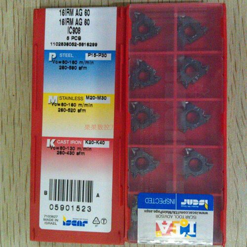 伊斯卡内螺纹刀片16IRM1.0/1.5/2.0/2.5/3.0ISO/AG60/AG55 IC908
