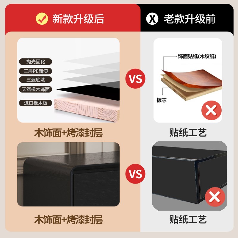 黑色落地电视柜烤漆客厅家用2026新款法式简约中古风电视机柜轻