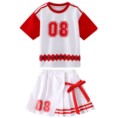 2026新款幼儿园园服夏季短袖两件套装中小学生校服学院风啦啦队毕