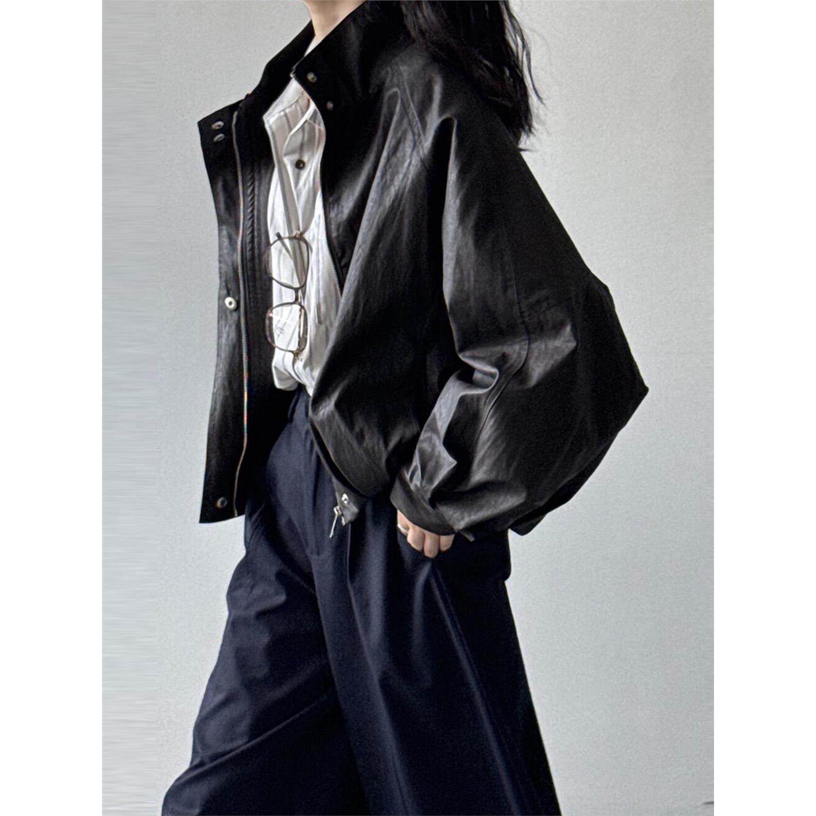 酷飒风黑色皮衣外套女2025春秋季新款超火皮夹克高级感机车小个子