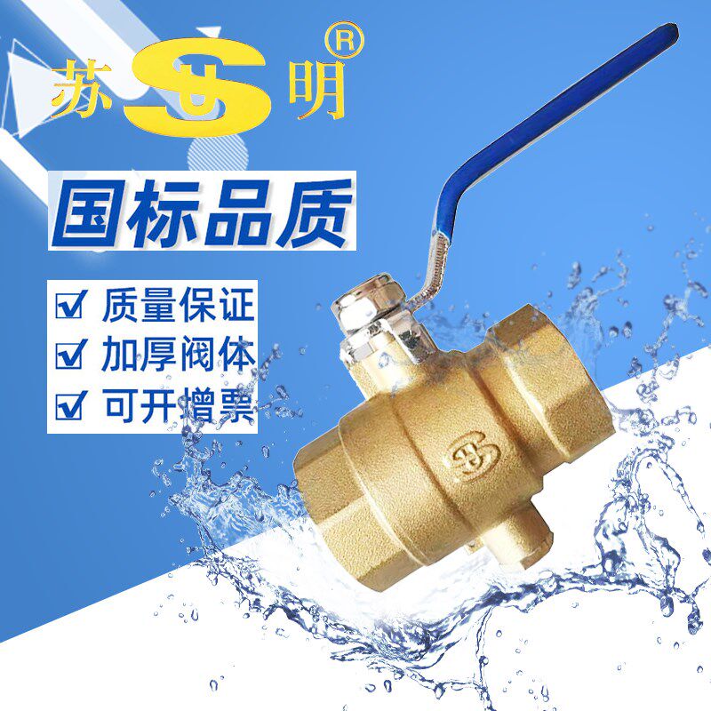 苏明 测温球阀 测温阀 热量表专用6分1寸 暖通专用阀门 测温球阀