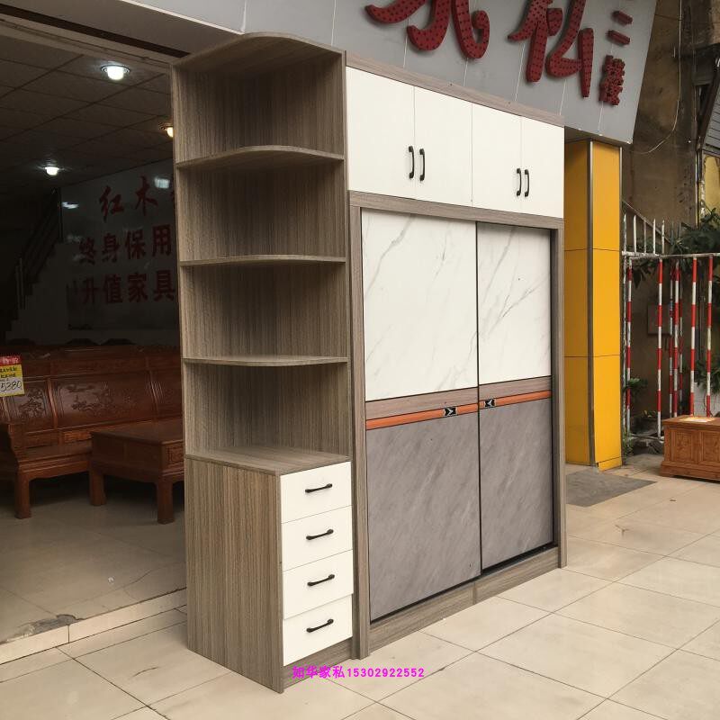 新款四门衣柜1.6米时尚简约趟门新上市推拉滑门加顶柜加边柜