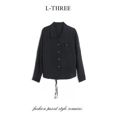 【溯源首发】L-THREE『竖条防晒』后背交叉开衩设计衬衣