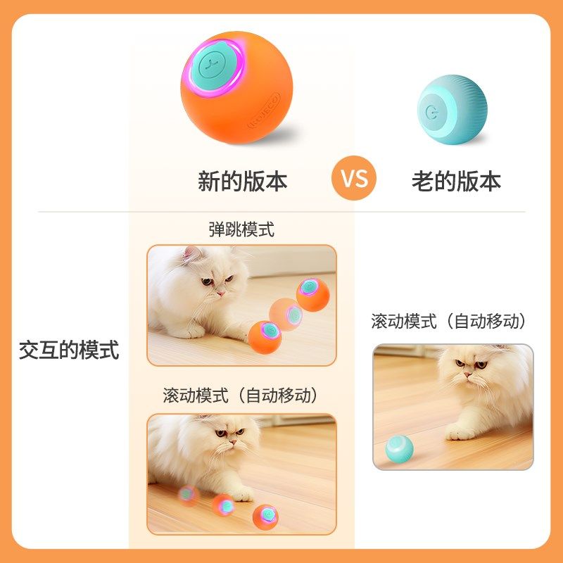 Rojeco罗杰克猫咪弹跳玩具球宠物狗狗玩具解压球自动避障智能互动