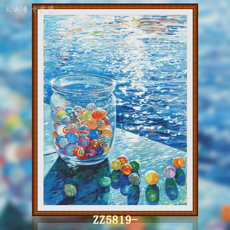【zz5819-海边糖果】十字绣2024新款自己绣客厅餐厅油画风景系列