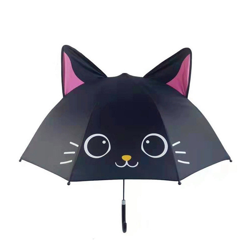 儿童雨伞3D卡通立体可爱黑白紫猫咪造型幼儿园个性创意轻便安全伞