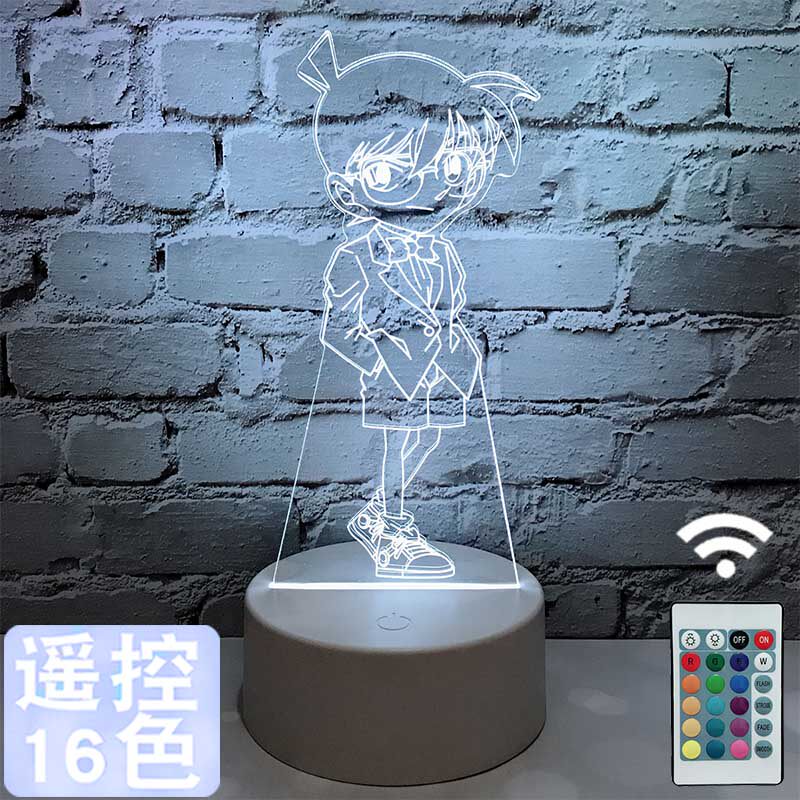 名侦探柯南遥控小夜灯工藤新一创意3D动漫台灯送男女同学生日礼物