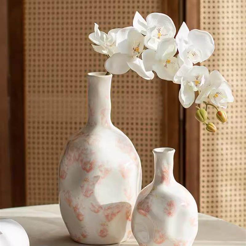 懒地日式陶瓷花瓶手绘樱花客厅餐桌艺术品插花摆件文艺淑雅装饰品