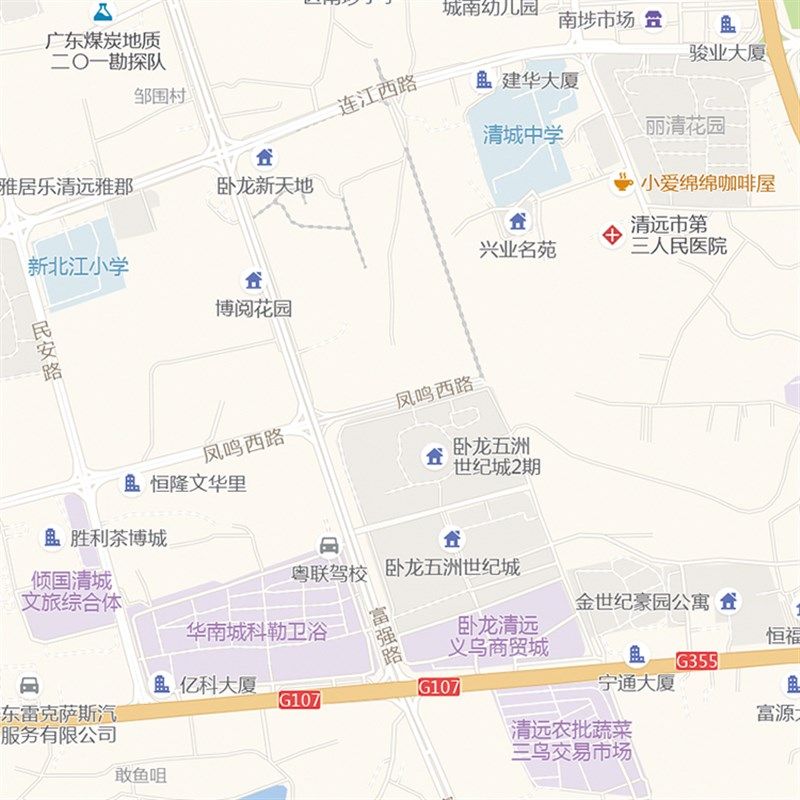 2025新款清远市城区地图办公室挂图高清防水墙壁装饰实物推荐定制