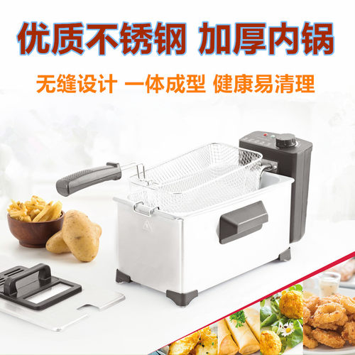 3升不锈钢电炸锅 家用恒温电炸炉 5升送炸篮商用电油炸锅