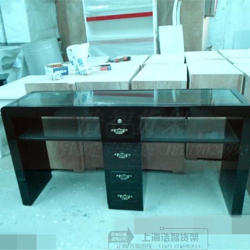 单人双人三人位美甲桌烤漆指甲工作台美甲店展柜白/黑色可选