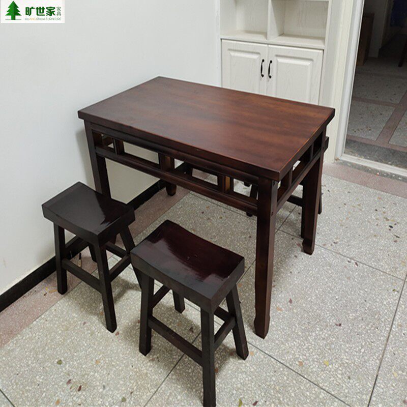 实木 饭店桌椅组合 面馆 快餐 小吃 农家乐 酒吧 火锅 碳化长条桌