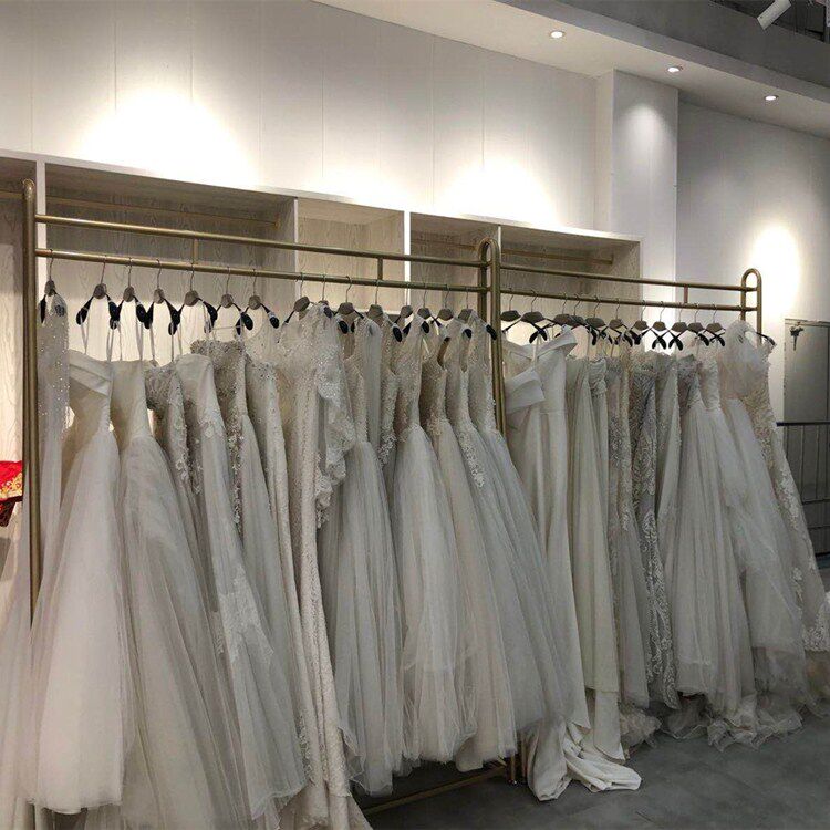 金色婚纱展示架落地式照相馆专用挂婚纱架子工作室礼服旗袍秀禾货