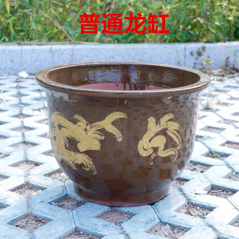 龙缸花盆 沙缸盆 户外花盆 大型铁树盆 大型室外植物盆景花盆圆形