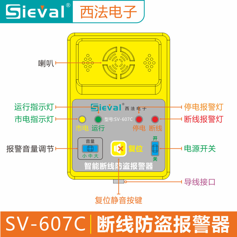 智能断线防盗报警器隐形防盗网电动车空调鱼塘果园畜牧