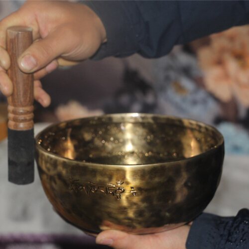 瑜伽专业满月颂钵尼泊尔手工铜钵佛音碗SPA音疗钵余音长复古摆件