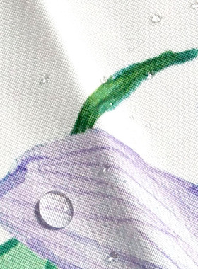 田园清新紫色花卉植物加厚防水防霉隔断帘卫生间厨房窗帘门帘浴帘