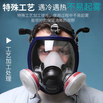 工业防尘防毒面具全面罩打药喷漆防甲醛放毒氧气过滤头戴式滤毒盒