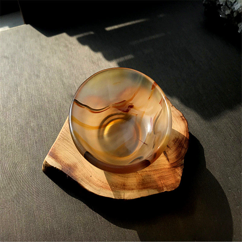 天然精品俏色玉髓玛瑙杯冰透茶杯七彩玉主人杯功夫茶具酒杯单杯子