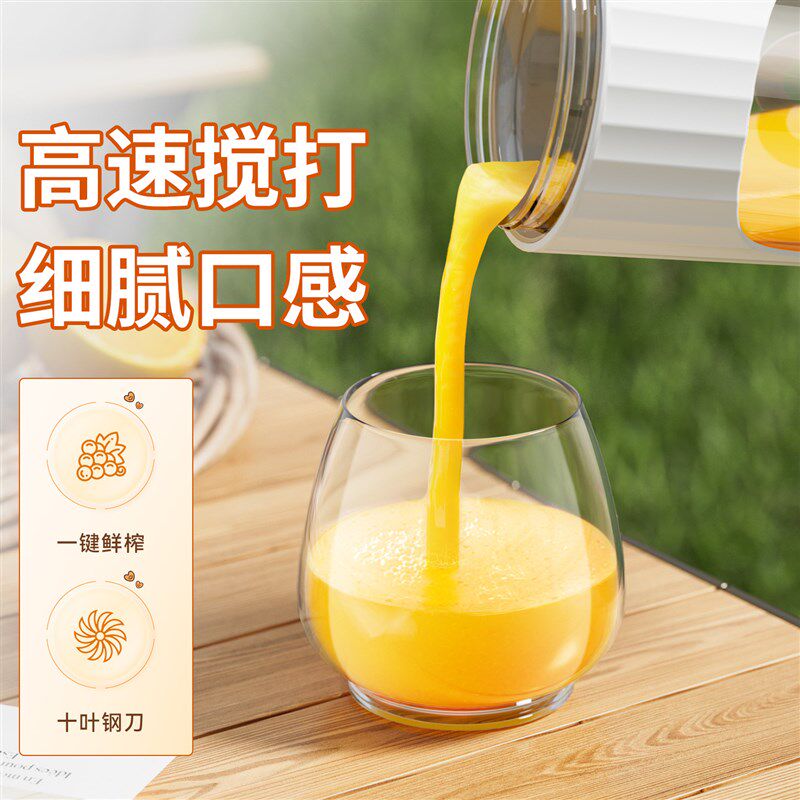 普立昂榨汁机10叶刀小型便携式家用多功能炸水果器玻璃杯电动果汁