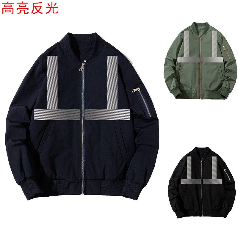 地盘风褛反光服 秋冬外套定制  建筑风衣夹克 飞行服施工服订做