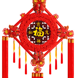景登中国结挂件客厅大号桃木福字玄关乔迁新居过新年装饰春节平安