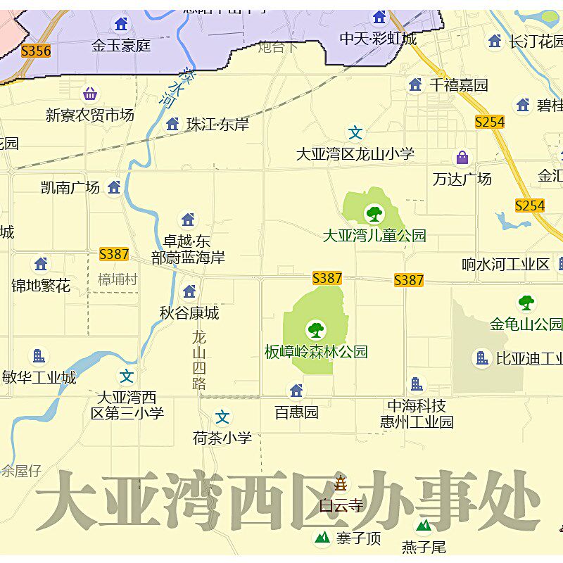 惠阳区地图1.15m惠州市折叠版装饰画会议室客厅办公室书房壁画