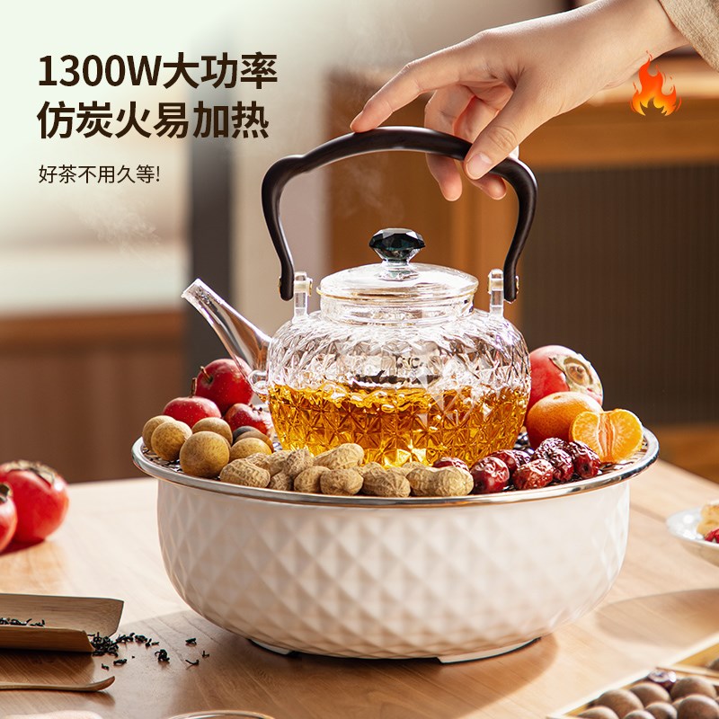 新款围炉煮茶烤火炉室内家用罐罐壶煮茶器玻璃茶壶泡茶电陶炉器具