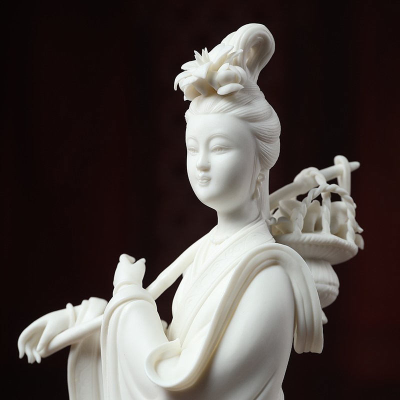 戴玉堂陶瓷摆件《麻姑献寿》仙女娘娘祝寿送老人礼物装饰工艺品