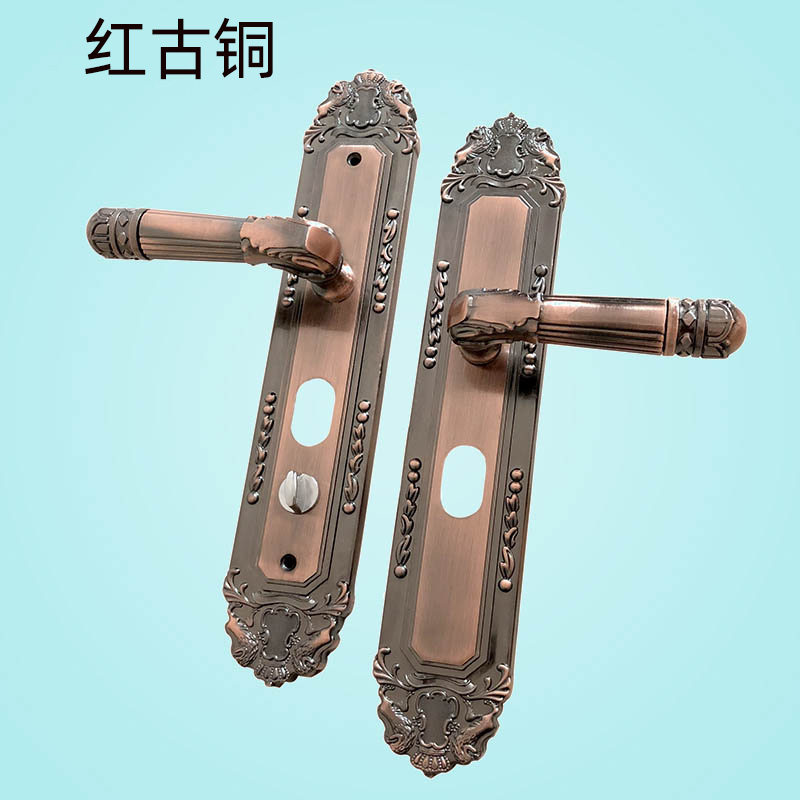 防盗门锁把手入户大门拉手执手面板锁套装青红古铜手把通用型包邮图片