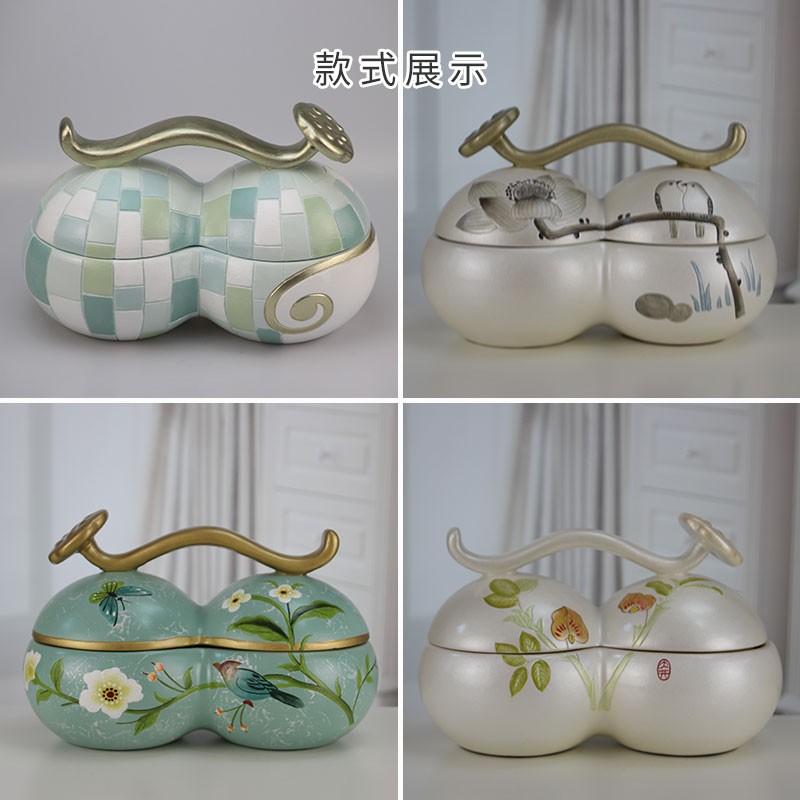 非遗彩陶瓷罐糖果盒收纳盒家用创意手工绘画糖果罐干果盒储物摆件