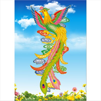 新款龙凤图墙贴画龙凤呈祥招财吉祥画客厅卧室装饰画金龙金凤图