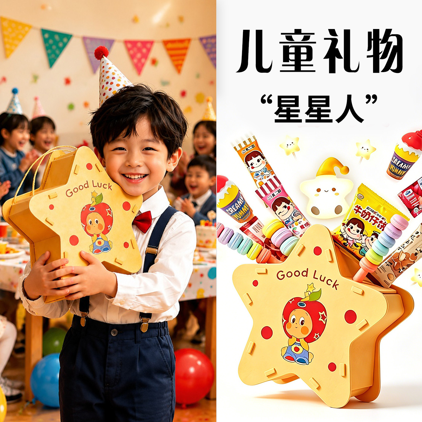 儿童零食大礼包星星人