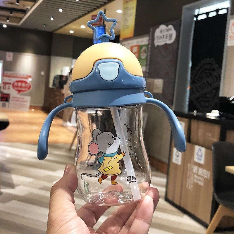 儿童塑料水杯壶防摔漏两用杯背带便携幼儿园小孩子外出携带吸管杯