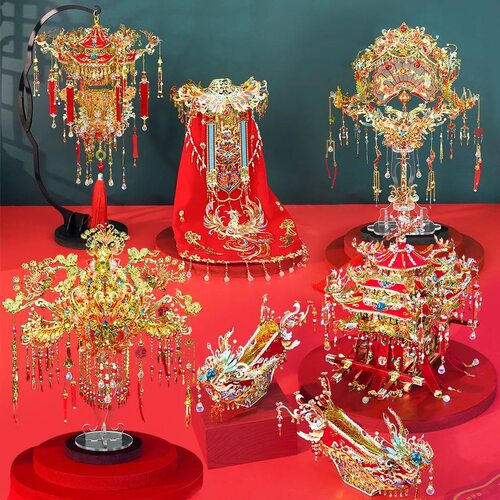 十里红妆3D金属拼图花轿凤冠喜扇