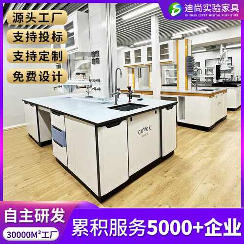 实验室实验台工作台实验桌全钢钢木中央台化学试验台专用