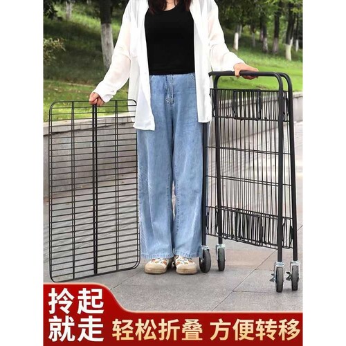 摆摊网红小推车促销车折叠货架带扶手推车摆摊展示架夜市一秒收摊