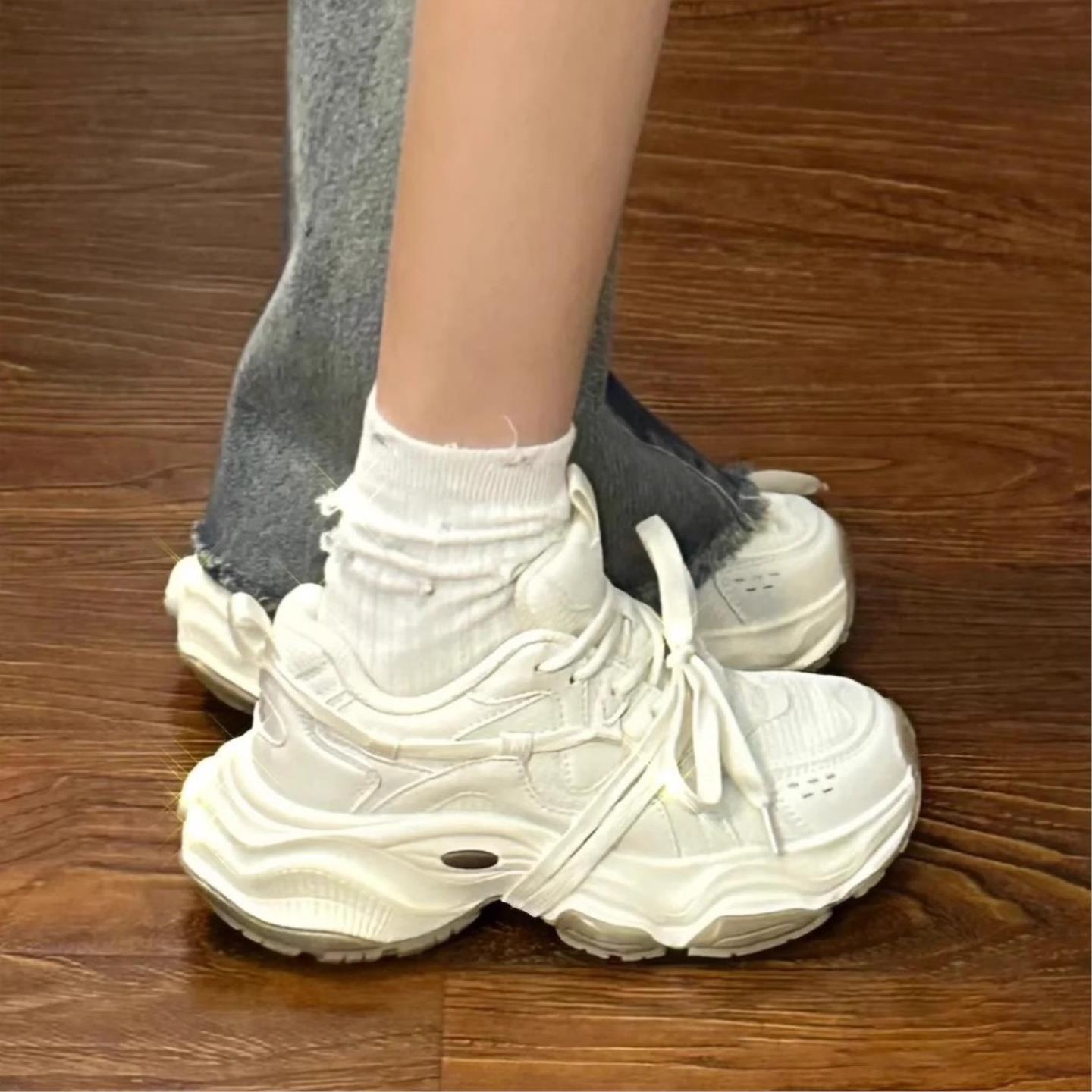 欧洲站女鞋老爹鞋女款2026新款夏季网面透气厚底薄款鞋子女运动鞋