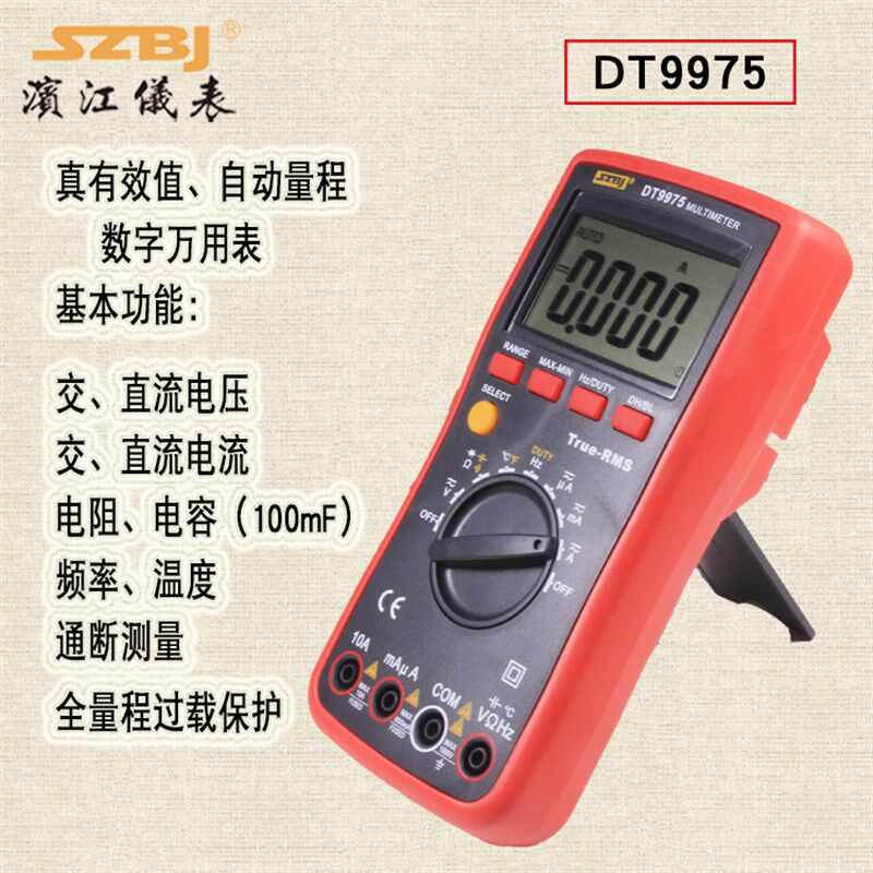 滨江DT9975高精度数字万用表自动量程防烧数显万能表测大电容