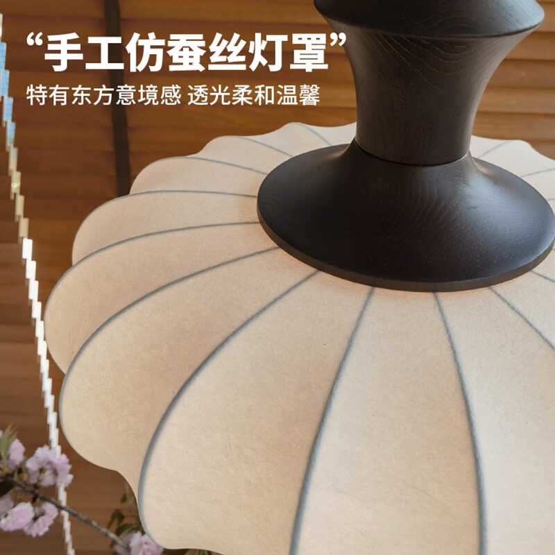米洛美式中古吊灯客厅餐厅卧室书房茶室禅意中国风复古实木灯J789
