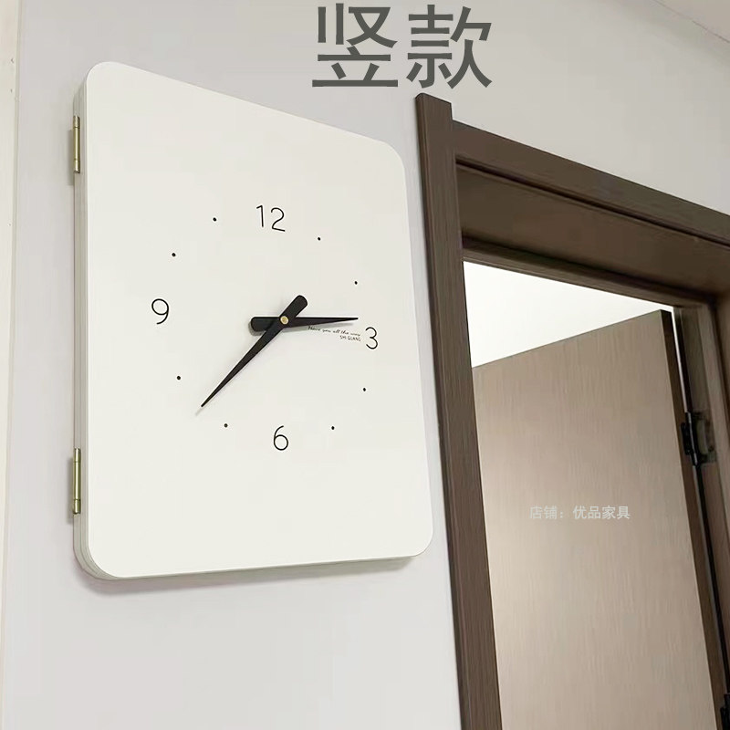 电表箱装饰画带钟表横款简约挂钟电闸配电盒遮挡电箱时钟免打孔